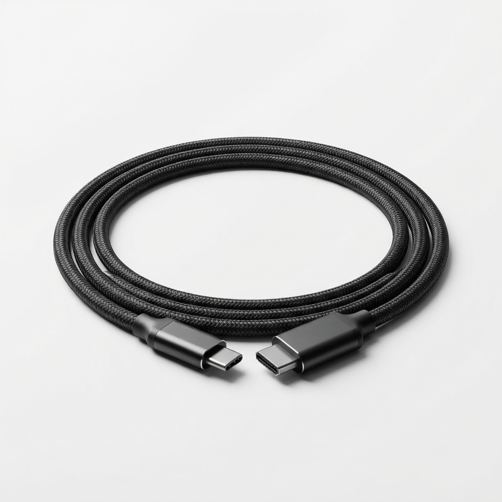 Black HDMI to USB-C capture cable